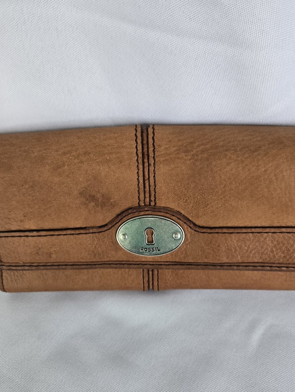 Fossil Brown Leather Keyhole Clutch Wallet